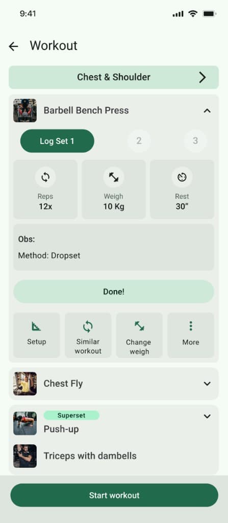 Redesigned FITI workout experience with structured flow